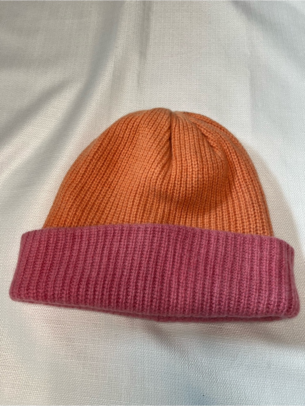 The Elder Statesman 100% Cashmere Colorblock Knit Beanie Foldover Cuff